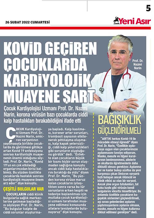 İzmir Çocuk Kardiyolojisi Uzmanı Prof. Dr. Nazmi Narin